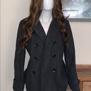 Women’s charcoal gray peacoat